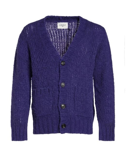 Circolo 1901 Blue Cardigan Wool, Alpaca Wool for men
