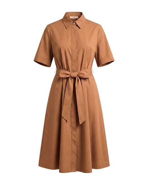 Fedeli Brown Midi Dress Cotton