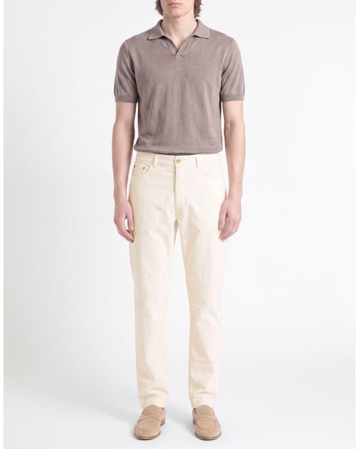 Cruna White Ivory Pants Cotton, Elastane for men