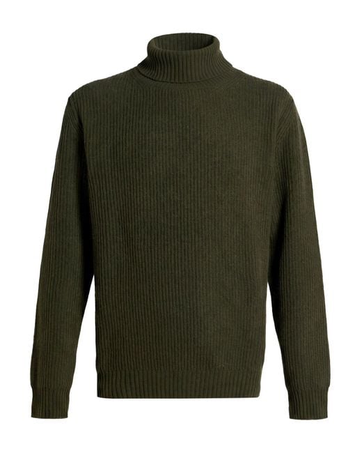 Messagerie Green Military Turtleneck Virgin Wool for men
