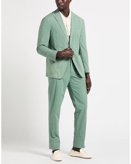 Boglioli Green Suit Cotton, Elastane for men