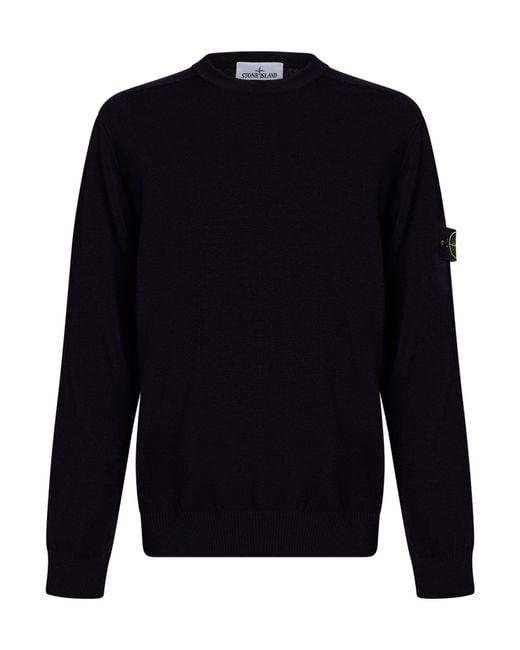 Stone Island Blue Sweater Virgin Wool, Polyester for men