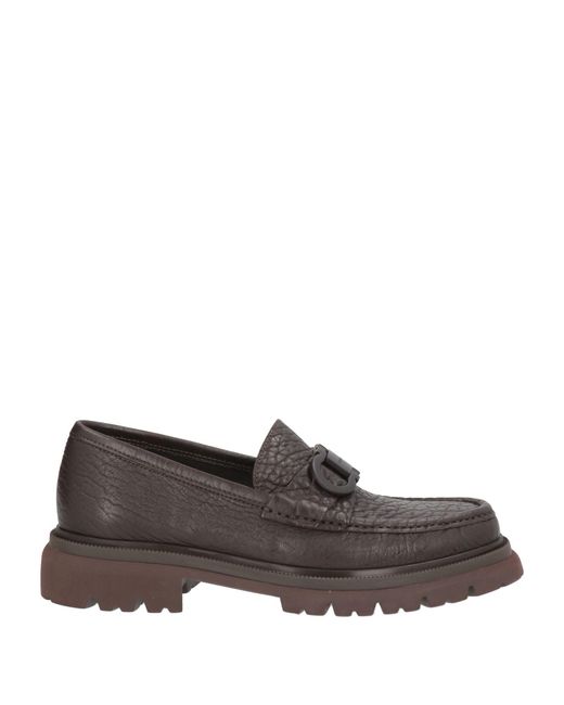Ferragamo Gray Dark Loafers Calfskin