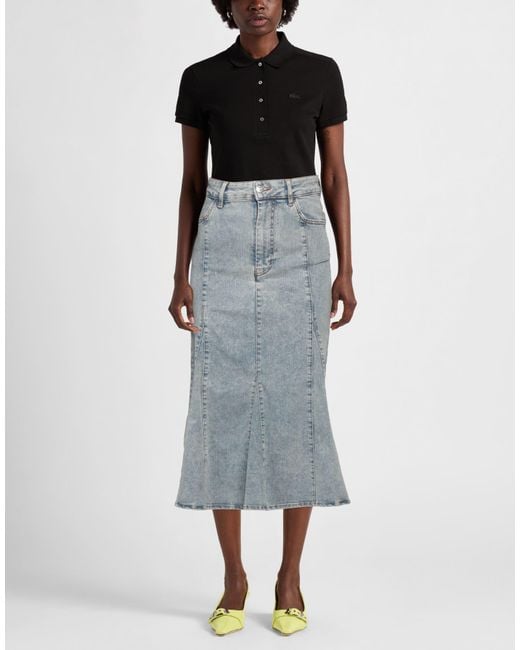 Maje Gray Denim Skirt Cotton, Polyester, Elastane