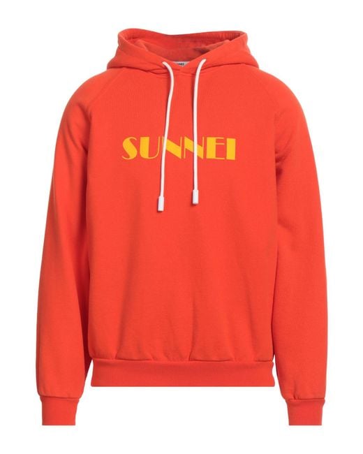 Sunnei Red Sweatshirt Cotton, Elastane for men