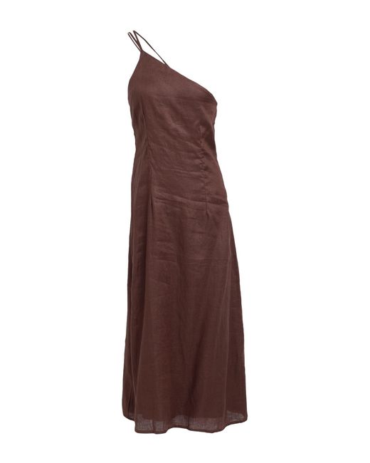 Faithfull The Brand Brown Midi Dress