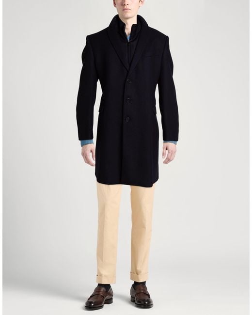 Emporio Armani Blue Coat Virgin Wool, Polyamide for men