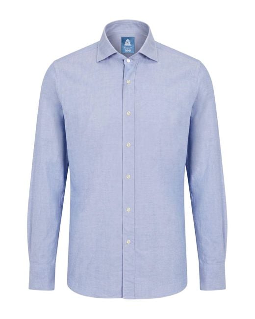 Finamore 1925 Blue Shirt Cotton for men