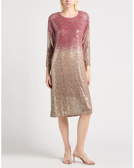 Shirtaporter Pink Midi Dress Polyester