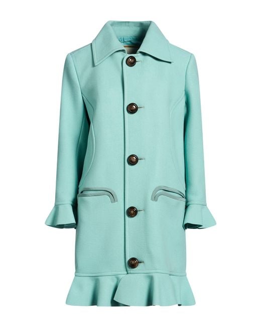 DSquared² Green Coat Virgin Wool, Polyamide, Silk