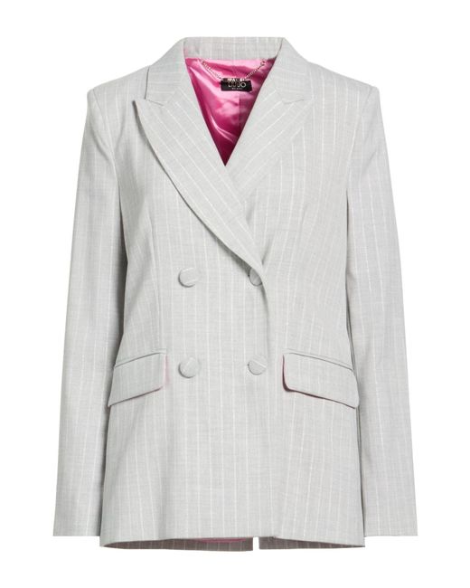 Liu Jo White Light Blazer Polyester, Viscose, Elastane, Metallic Polyester