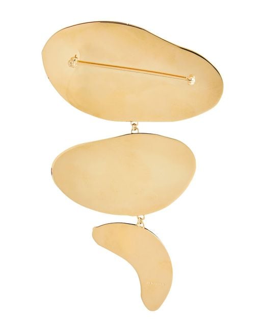 Jil Sander Metallic Brooch Brass