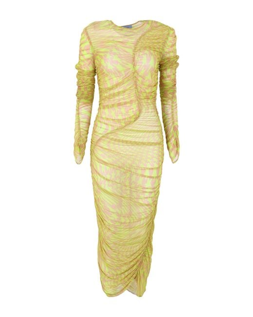Mugler Yellow Midi Dress