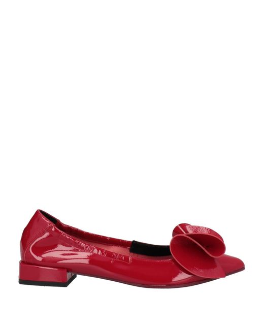 Daniele Ancarani Red Ballet Flats Soft Leather
