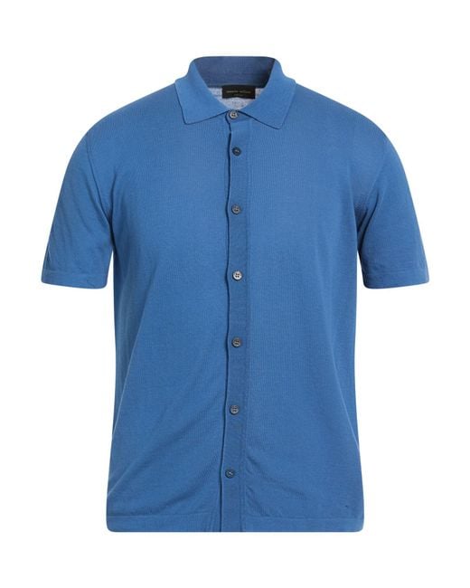 Roberto Collina Blue Polo Shirts for men