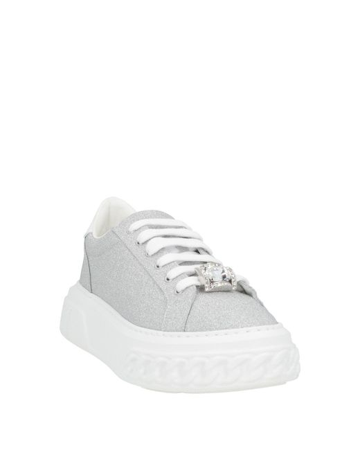 Casadei White Sneakers Textile Fibers