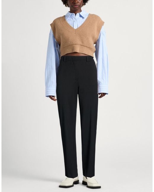 Beatrice B. Black Pants Polyester, Virgin Wool, Elastane