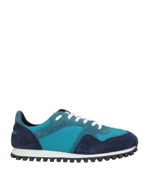 Spalwart Blue Sneakers Soft Leather, Textile Fibers for men