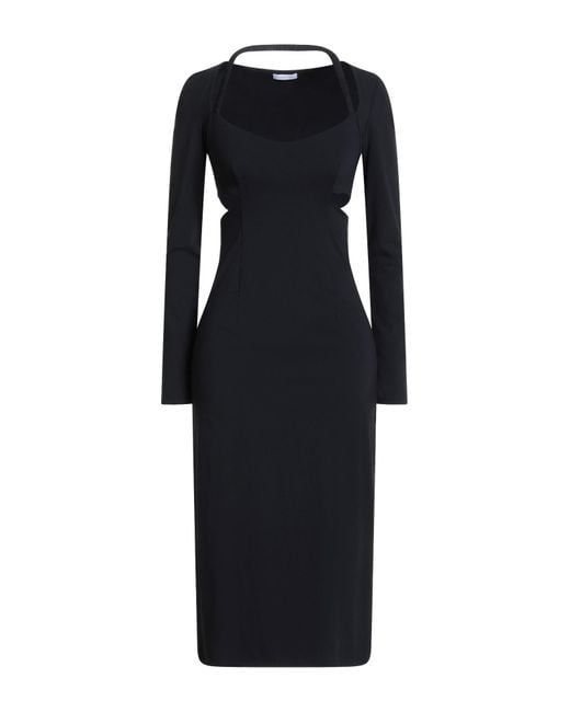 Patrizia Pepe Black Midi Dress Polyamide, Elastane