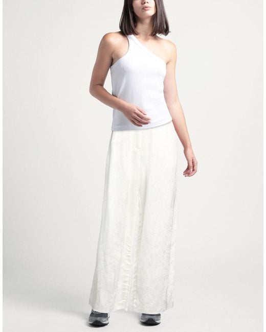 Masnada White Pants Acetate, Viscose, Linen