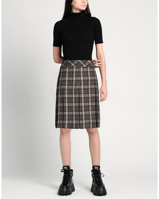 ERMANNO FIRENZE Gray Chocolate Midi Skirt Viscose
