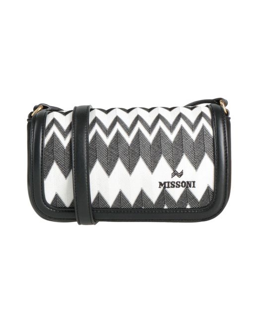 Missoni Black Cross-Body Bag Textile Fibers, Leather
