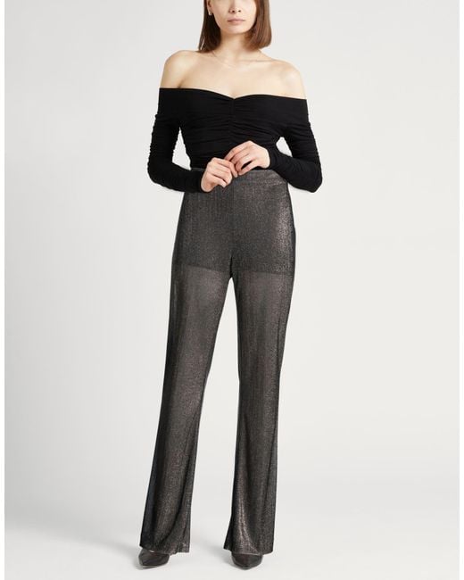 Liu Jo Gray Pants Polyamide, Metallic Fiber