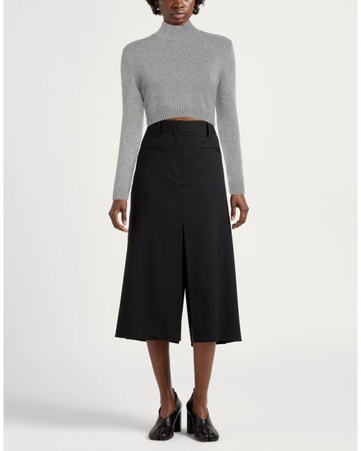 Chiara Ferragni Gray Lightweight Wool-Blend Embroidered Turtleneck Sweater
