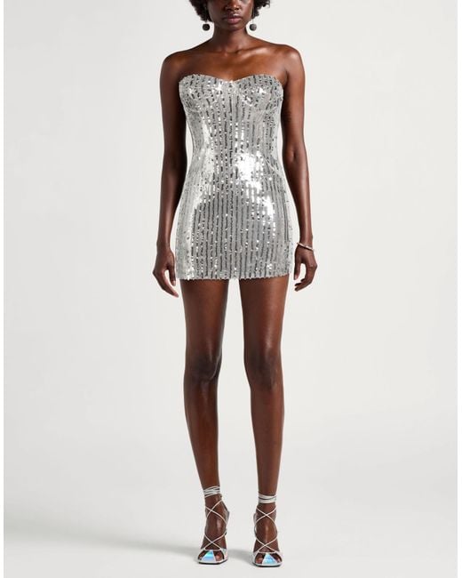 Suoli Gray Mini Dress Polyester, Elastane
