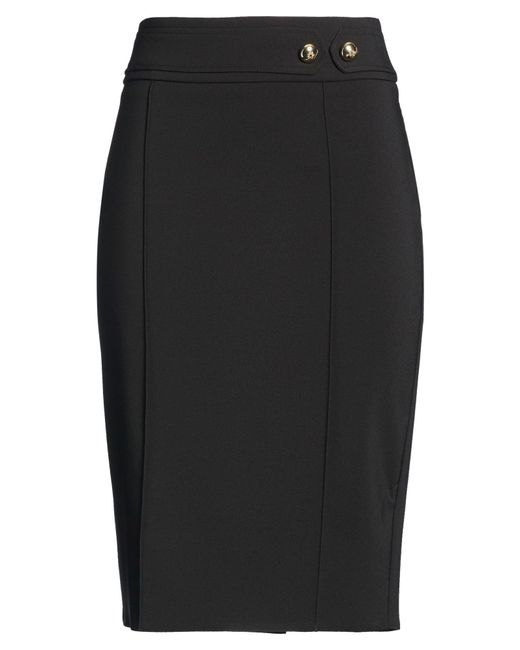 Rinascimento Black Midi Skirt Polyester, Elastane