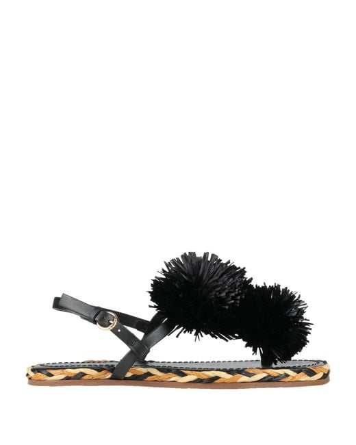 Ulla Johnson Black Thong Sandal Leather