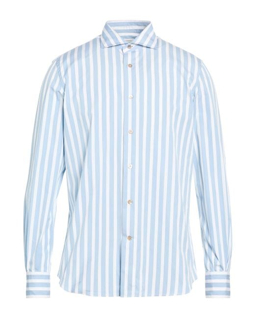 Mazzarelli Blue Stone Shirt Cotton for men