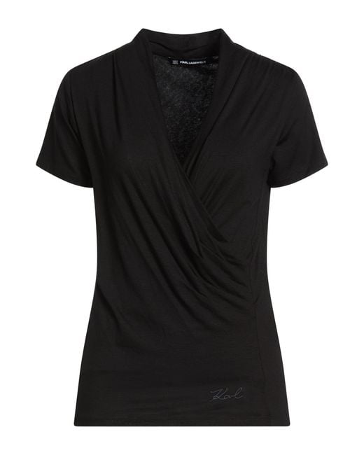 Karl Lagerfeld Black Top Viscose, Elastane