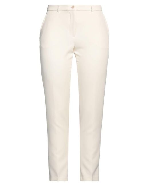 SEVENTY VENEZIA White Pants Polyester, Elastane