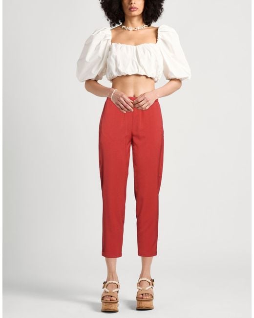 Ottod'Ame Red Pants Polyester, Viscose, Elastane