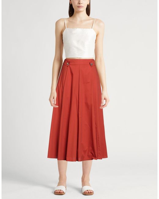 Liu Jo Red Midi Skirt