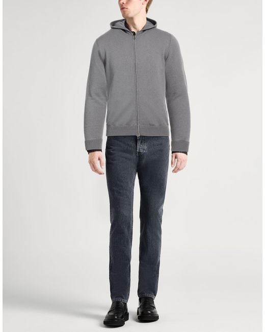 Fedeli Gray Cardigan Cashmere for men