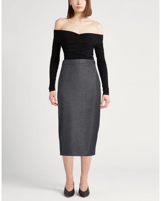 Massimo Alba Gray Midi Skirt Wool