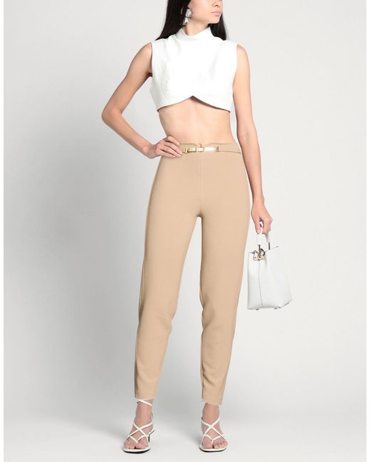SIMONA CORSELLINI Natural Pants Polyester, Viscose, Cotton, Elastane