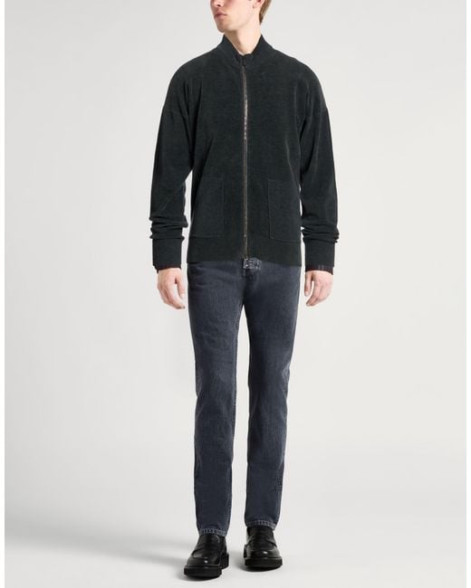 Drumohr Black Cardigan Cotton, Virgin Wool for men
