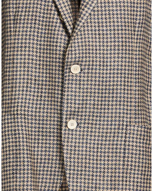 Lardini Brown Blazer Linen, Silk for men