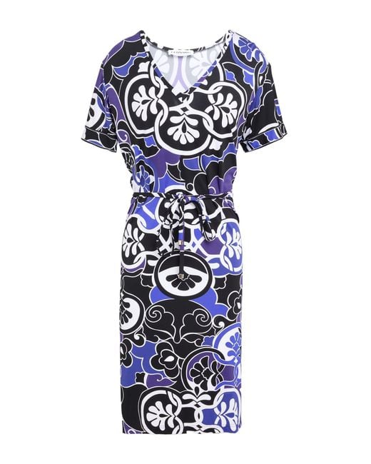 LEONARD Paris Blue Midi Dress Polyamide
