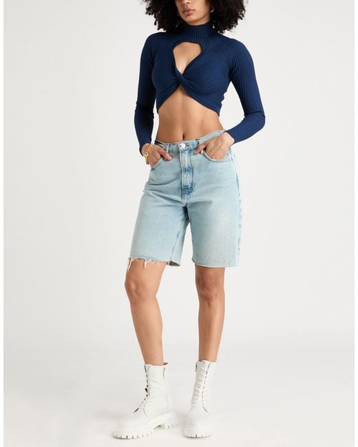 Semicouture Blue Top Viscose, Elastane