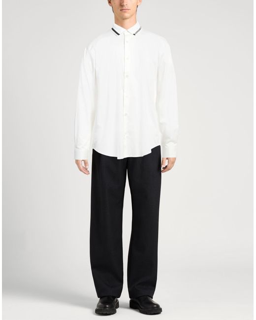 ARMANI EXCHANGE White Ivory Shirt Cotton, Elastane for men