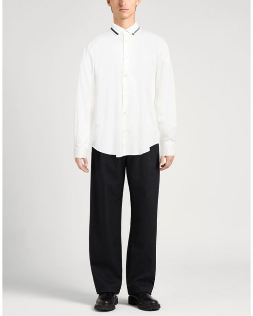 ARMANI EXCHANGE White Ivory Shirt Cotton, Elastane for men