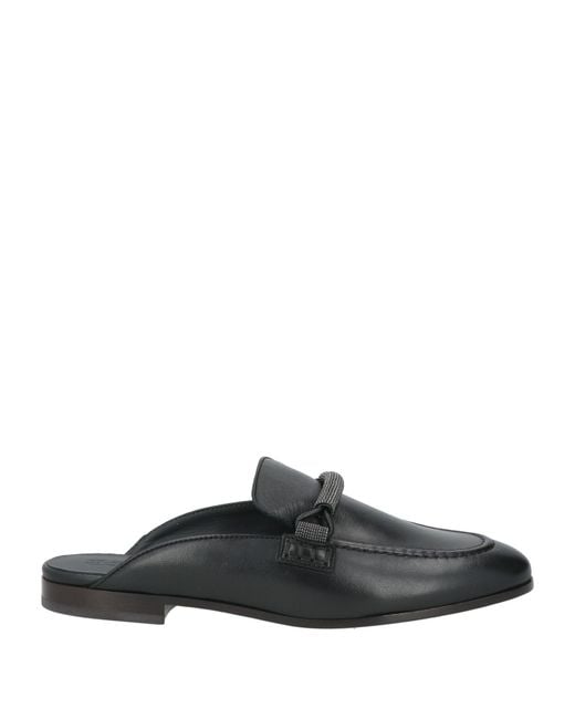 Brunello Cucinelli Black Mules & Clogs Leather