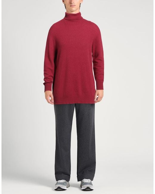 Altea Red Virgin Wool Cashmere Turtleneck Sweater for men