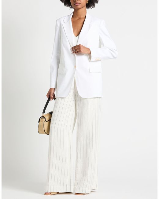 Theory White Blazer Linen, Viscose, Elastane