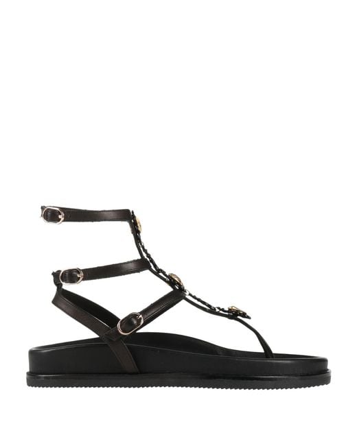 Tsakiris Mallas Black Thong Sandal Synthetic Material