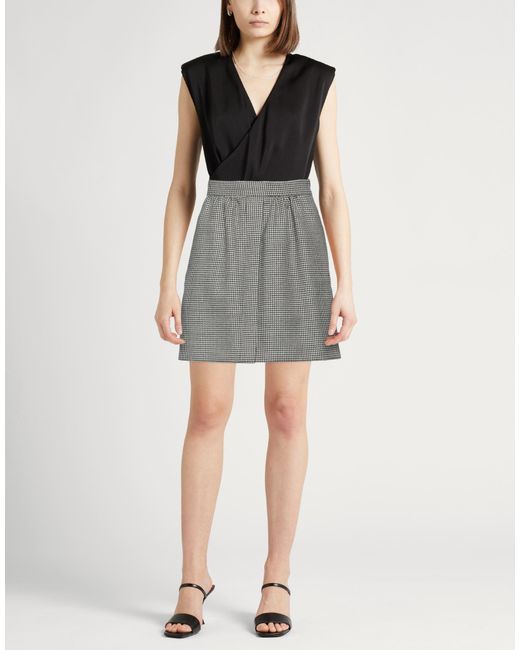 Max Mara Gray Mini Skirt Virgin Wool